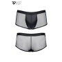 Boxer noir wetlook et mesh - Regnes