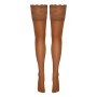 Bas autofixants large jarretière dentelle beige - Cotelli Legwear
