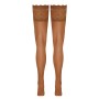 Bas autofixants large jarretière dentelle beige - Cotelli Legwear